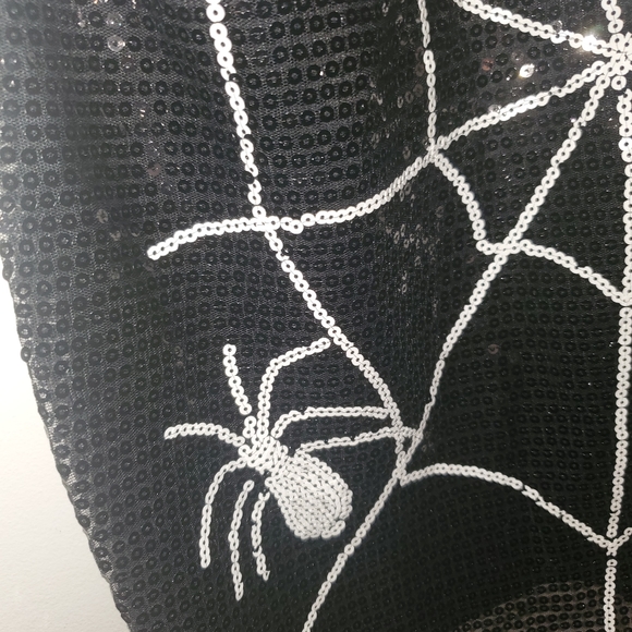 Halloween Sequin Spiderweb Mini Dress - Picture 5 of 7
